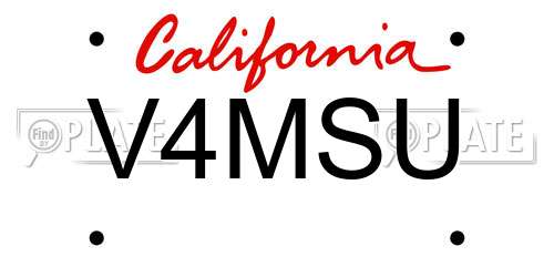 V4MSU California License Plate