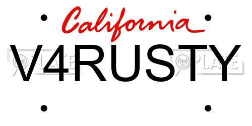 V4RUSTY California License Plate