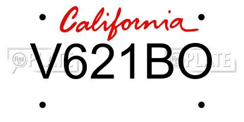 V621BO California License Plate