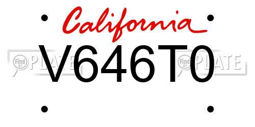 V646T0 California License Plate