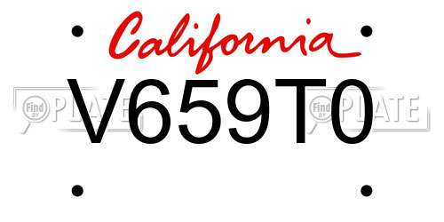 V659T0 California License Plate