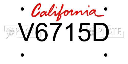V6715D California License Plate