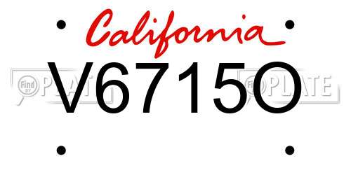 V6715O California License Plate