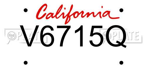 V6715Q California License Plate