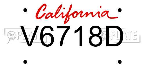 V6718D California License Plate