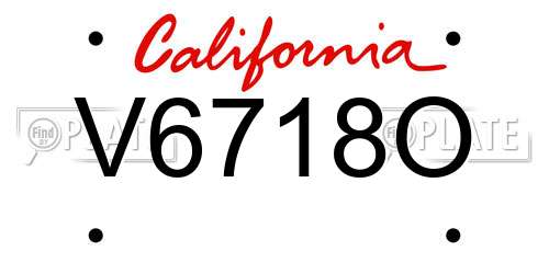 V6718O California License Plate