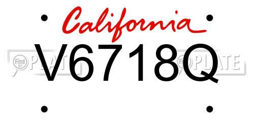 V6718Q California License Plate