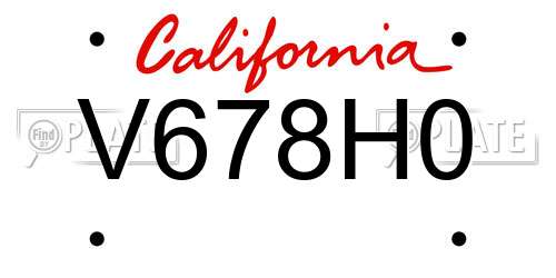 V678H0 California License Plate