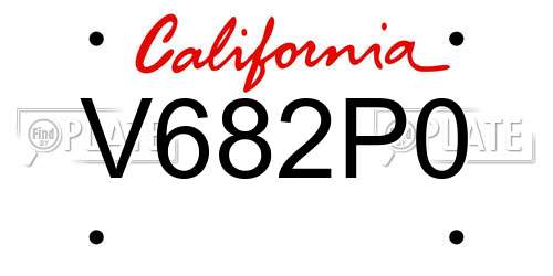 V682P0 California License Plate