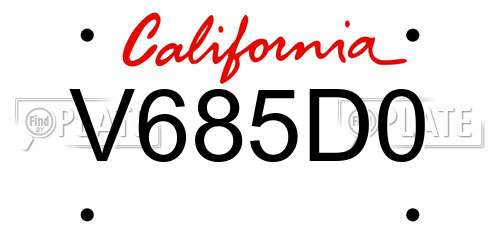 V685D0 California License Plate