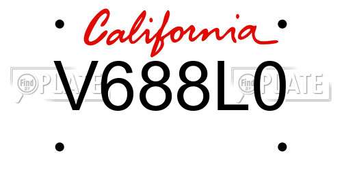 V688L0 California License Plate