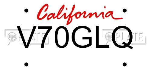 V70GLQ California License Plate