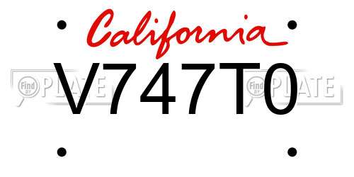 V747T0 California License Plate
