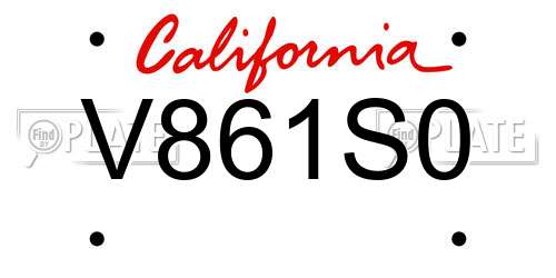 V861S0 California License Plate