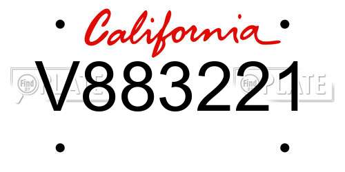 V883221 California License Plate