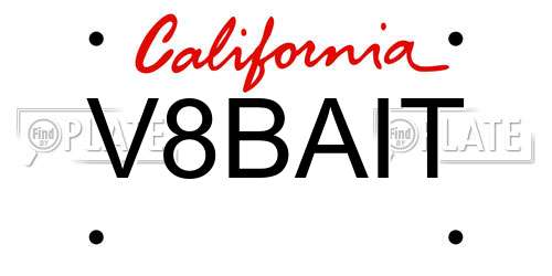 V8BAIT California License Plate