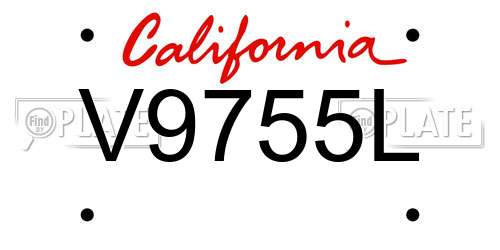 V9755L California License Plate