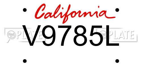 V9785L California License Plate
