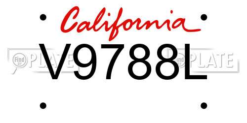 V9788L California License Plate