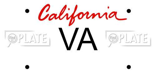 VA California License Plate