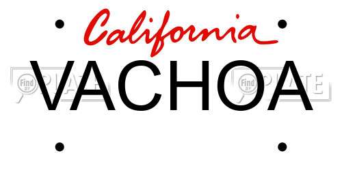 VACHOA California License Plate
