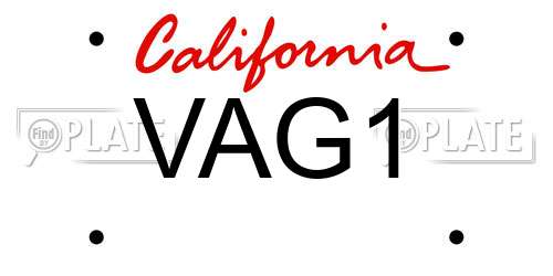 VAG1 California License Plate