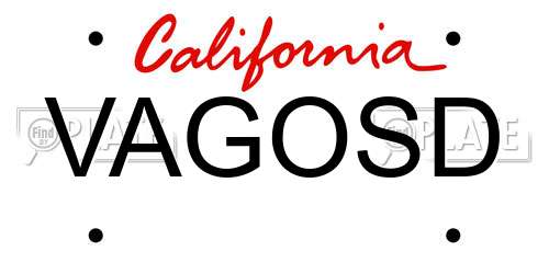 VAGOSD California License Plate