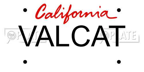 VALCAT California License Plate