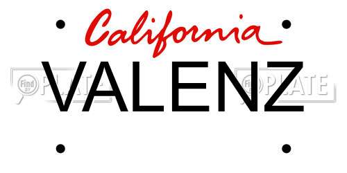 VALENZ California License Plate