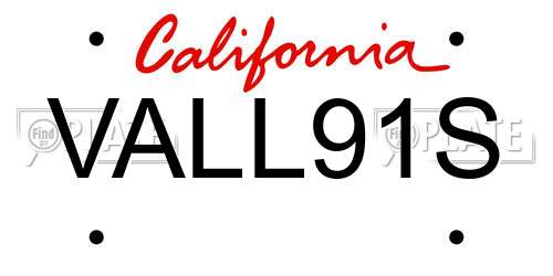 VALL91S California License Plate