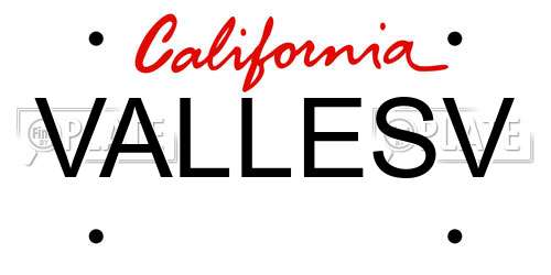 VALLESV California License Plate
