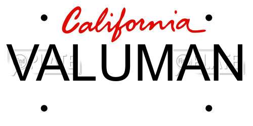 VALUMAN California License Plate