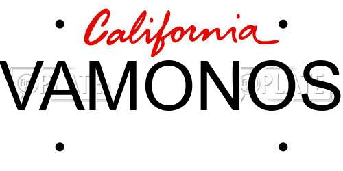 VAMONOS California License Plate