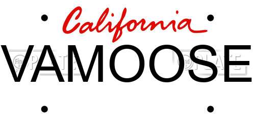 VAMOOSE California License Plate