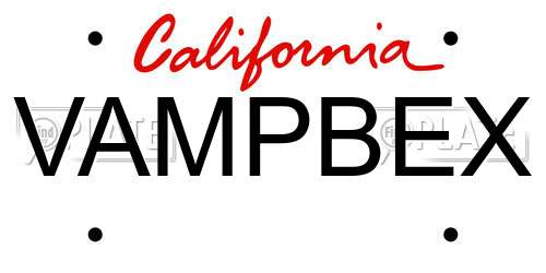 VAMPBEX California License Plate