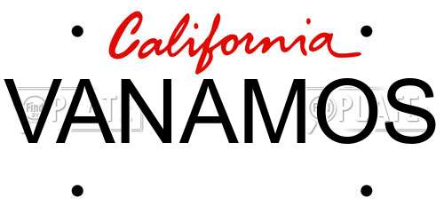 VANAMOS California License Plate