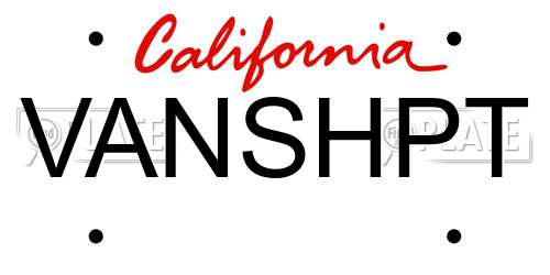 VANSHPT California License Plate