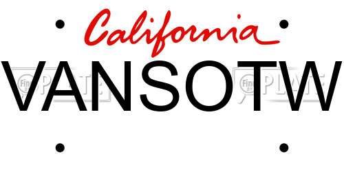 VANSOTW California License Plate
