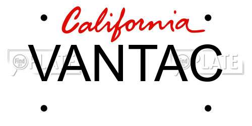 VANTAC California License Plate