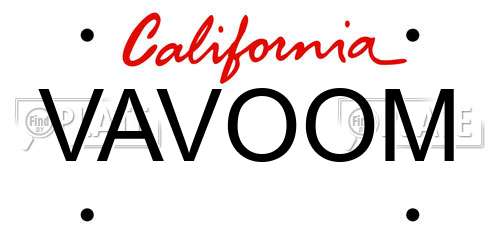 VAVOOM California License Plate
