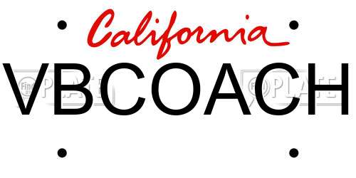 VBCOACH California License Plate