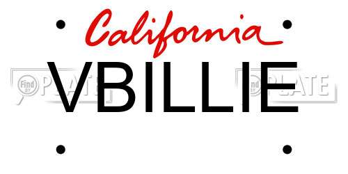 VBILLIE California License Plate