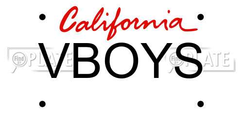 VBOYS California License Plate