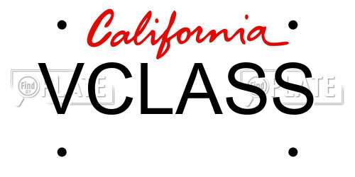 VCLASS California License Plate