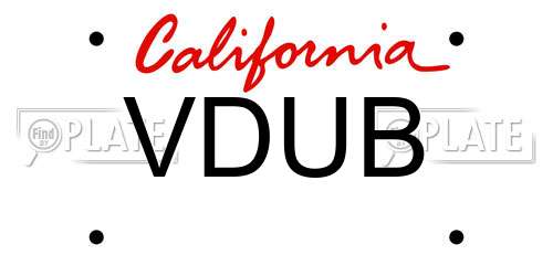 VDUB California License Plate