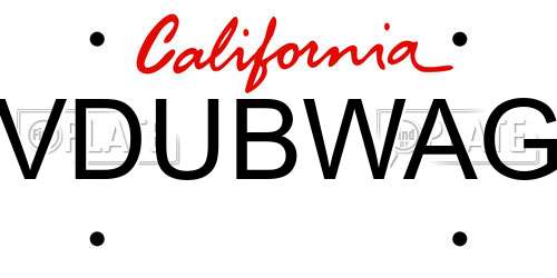 VDUBWAG California License Plate