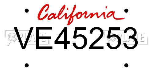 VE45253 California License Plate