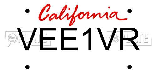 VEE1VR California License Plate