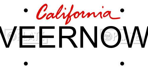 VEERNOW California License Plate