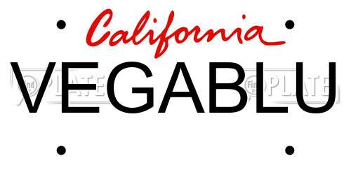 VEGABLU California License Plate